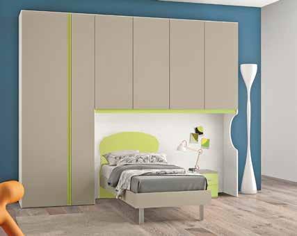 6 ante, 2 specchi e 6 cassetti, LxxP: 270x210x54 cm, 170249/7 LETTO, colore: