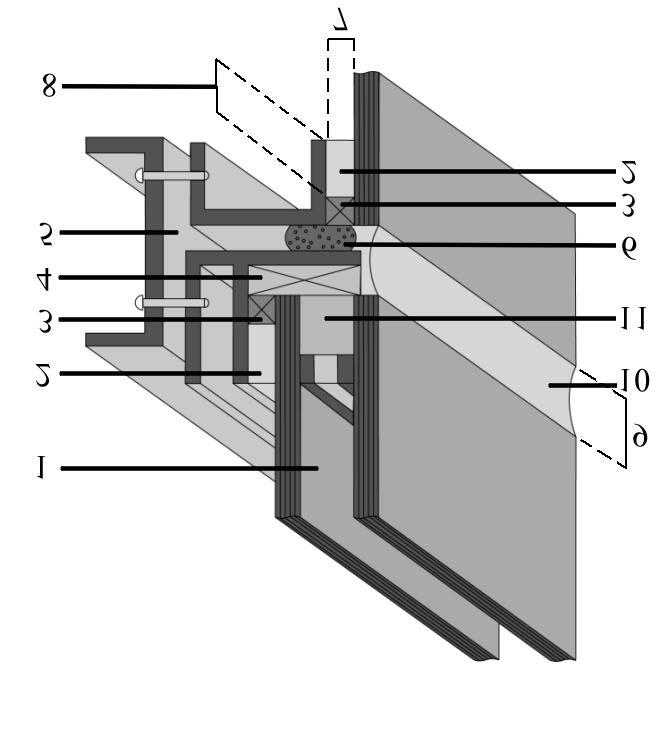 Figura 3: Sistema per vetrata strutturale a quattro lati.