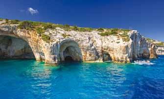 Grotte blu Zante Zante, l isola più settentrionale del Mar Ionio, è circondata da un mare