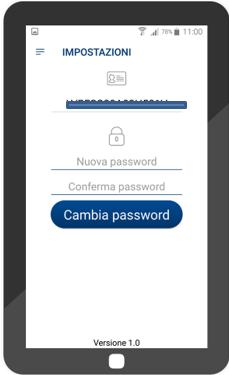 Da questa pagina è possibile modificare la password di accesso all applicazione.