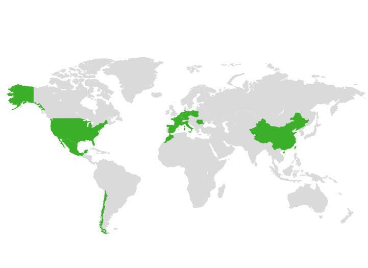 Attività di ricerca di Planasa Planasa è presente in 5 continenti; la sua attività di ricerca e