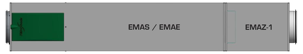 Silenziatore extra EMAZ-1 Dimensioni e pesi EMAZ-1 Silenziatore extra EMAZ-1 Il silenziatore ha lo stesso profilo del regolatore. Il contenitore è in lamiera d acciaio zincato.