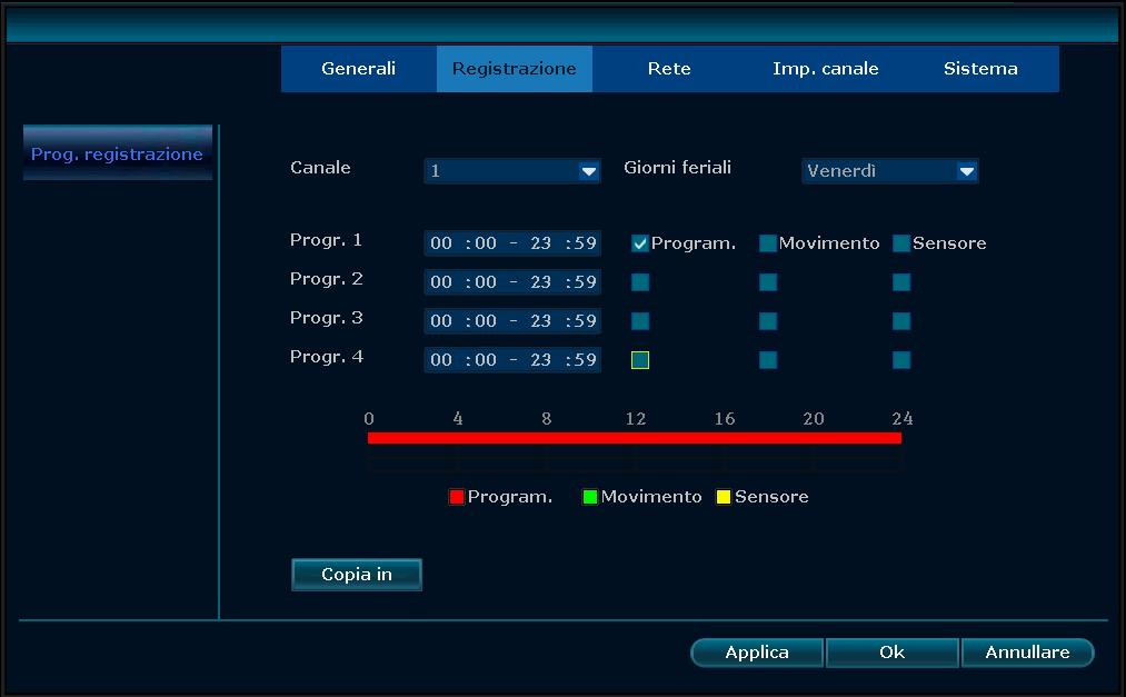 Per aggiungere una telecamera procedere come segue: Collegare la telecamera allo stesso switch del NVR tramite un cavo CAT5 Fare clic con il tasto destro del mouse per visualizzare il menu principale