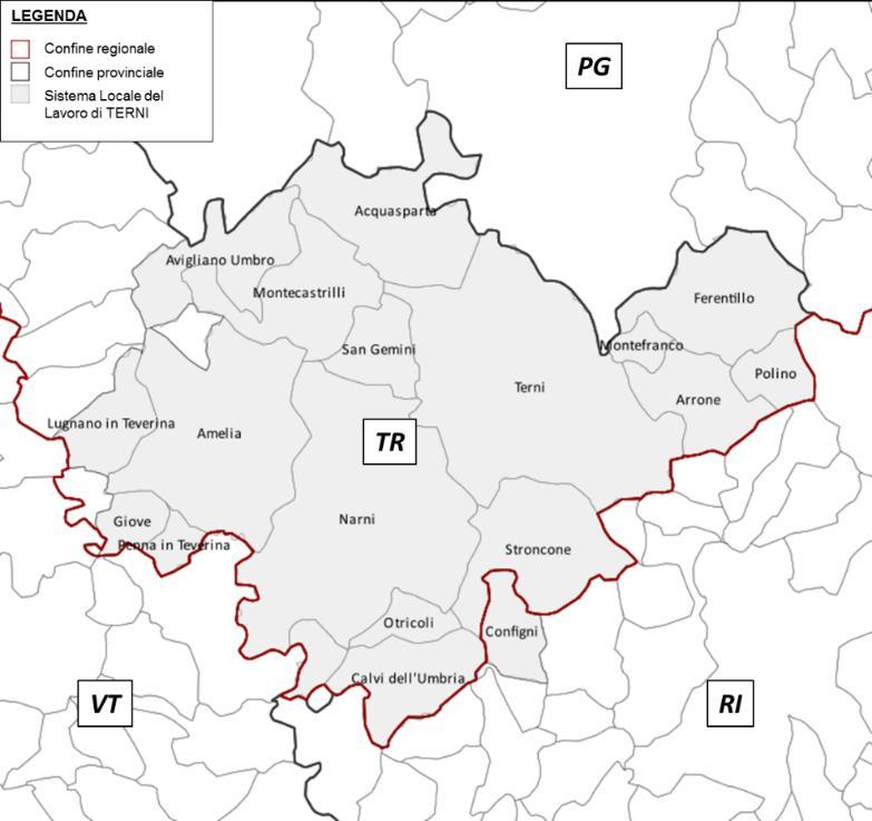 Area di crisi L Area di crisi comprende articolati: 18 Comuni così Provincia di Terni: Acquasparta, Amelia, Arrone, Avigliano Umbro, Calvi dell'umbria, Ferentillo, Giove, Lugnano in Taverina,