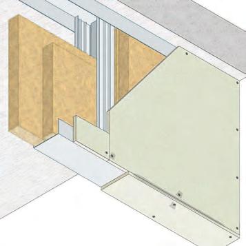 VELETTA verticale A MEMBRANA Resistenza : EI 60 (a b) Orditura: profili montanti verticale a C 75x50x0,6 mm a passo 400 mm Rivestimento protettivo: lastre FIREGUARD S 8 spessore 1 x 8 mm Isolamento: