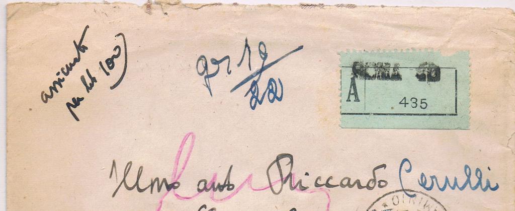 Lettera assicurata 23 mar 1948 50 l.