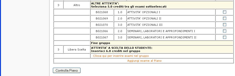 opzionali: devono