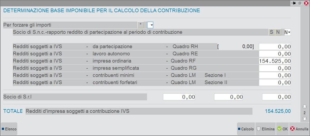 Inoltre occorre attivare il campo RICHIESTA RIDUZIONE IVS PENSIONATI CON PIU DI 65 ANNI per beneficiare della riduzione di tipo A, la quale prevede una riduzione del 50% dei contributi IVS.