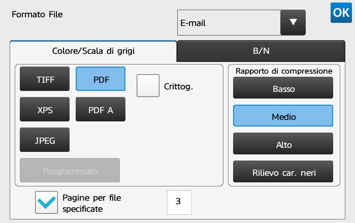 singolo file, quindi premere «OK», successivamente inserire il documento e premere «Avvio».