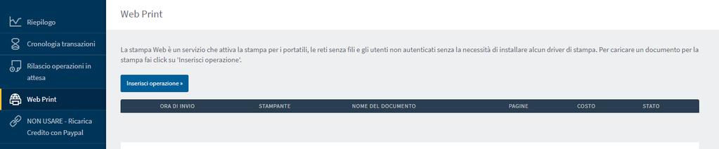 Stampa dei documenti inviati tramite WEB Print