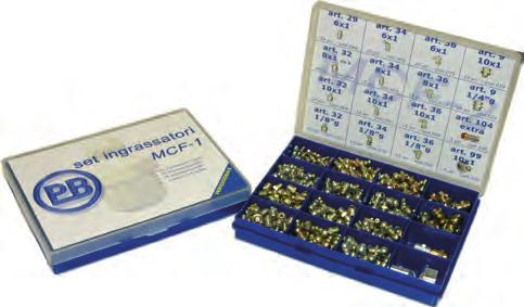 SET INGRASSATORI MCF MCF-1 art.29 6x1 n 50 pz. art.32 8x1 (es.9) (40pz), 10x1 (30pz.), 1/8 (30pz.) n 100 pz. art.33 1/4 n 15 pz. art.34 6x1 (20pz), 8x1 (15pz.), 10x1 (15pz.), 1/8 (15pz.) n 65 pz. art.35 1/4 n 10 pz.