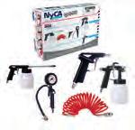 KIT NYCA - SERBATOIO INFERIORE Realizzato in materiale plastico ultraleggero Contenuto: - Pistola soffiaggio - Pistola gonfiagomme - Pistola