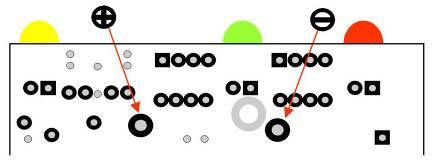 A2 - Tenere fissa la regolazione in verticale e spostare il dispositivo a destra e a sinistra verificando l andamento del LED giallo Y.