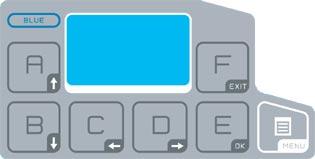 I comandi delle varie versioni Versione Blue La cosiddetta Human interface (HI), cioè la parte utilizzata dall operatore, si compone di una tastiera con sette tasti e un display. Versione Green Fig.