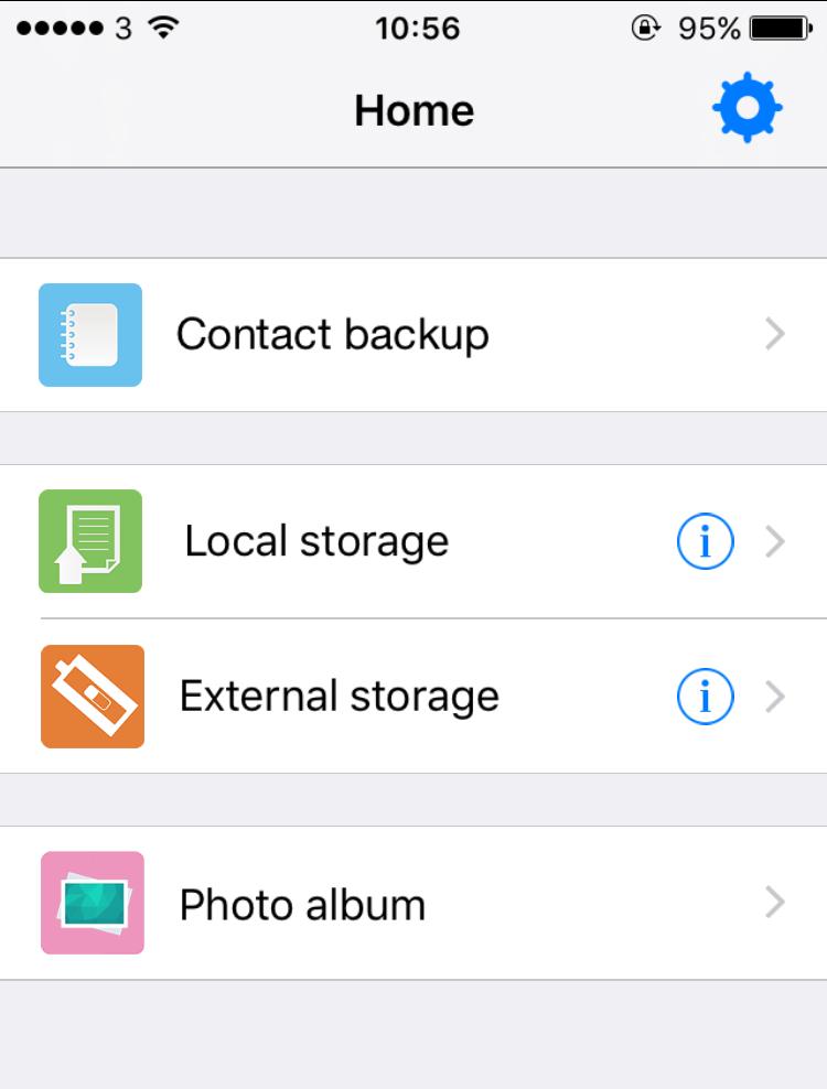 Interfaccia di applicazione Esegui il backup e ripristina i tuoi contatti sul tuo iphone/ipad Salva i file