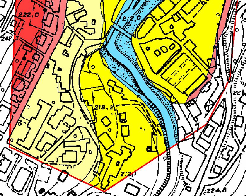 5 6 Alveo e zona esondabile (FA non determinato) Zone in cui non sono attesi effetti locali; FA = 1