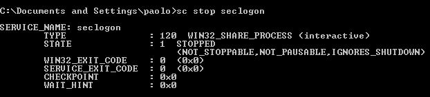 sc stop seclogon Per eliminare un servizio, quindi farlo scomparire dalla lista dei servizi: sc delete nomeservizio 12.