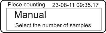 In modalità di pesatura premere il tasto MENU. Sarà visualizzato il menu principale. Selezionare con i tasti di navigazione il punto di menu Piece counting (conteggio pezzi).