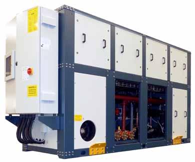 VHH CH Water cooled chiller with scroll or reciprocating compressors for indoor installation.