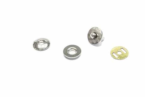 Chiusure, patelle ed accessori per borse Bottone magnetico tondo confezione da 6 pezzi Finiture disponibili: Argento Ø