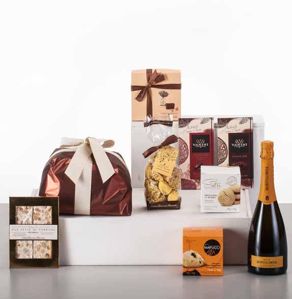 ART.14 75.00+ IVA Panettone Piemontese con Glassa di Nocciole decorato con Mandorle Intere gr. 750 Lingue di Suocera Artigianali Mario Fongo gr. 150 Trancio Salame Nostrano Piacentino gr.