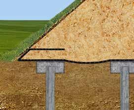 Nel caso di utilizzo di fondazioni su pali, le geogriglie Fortrac garantiscono la formazione di uno stabile effetto arco nel terreno in sommità dei pali, in modo da garantire la trasmissione dei