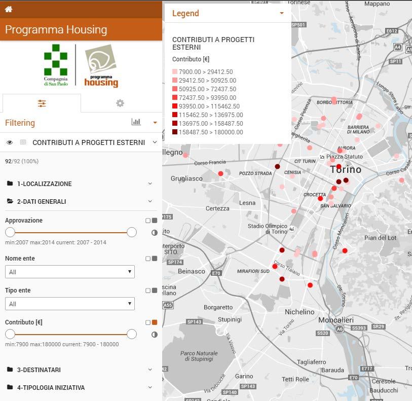 INTERROGAZIONE DATABASE Funzionalità aggiuntive 13 La funzione Colora, attivabile in alcuni filtri, cambia