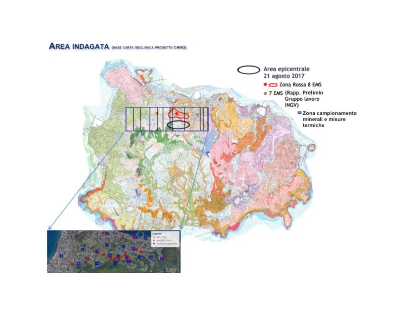 6 - Sezione EW estratta dal modello tomografico tridimensionale ottenuto. Per confronto, si riporta la carta geologica strutturale dell isola di Ischia (Progetto CARG).