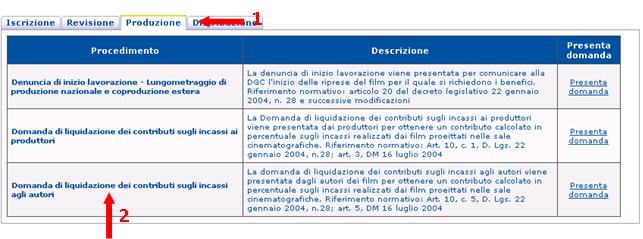 uova domanda i seguito si riporta un diagramma che illustra la procedura per presentare una omanda di liquidazione dei contributi sugli incassi agli autori.