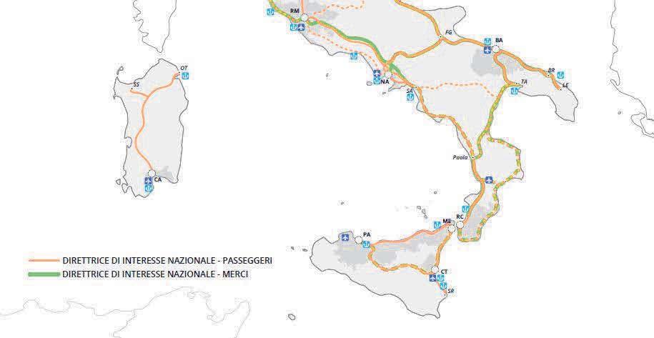 Connettere l Italia: Interventi prioritari per il Mezzogiorno Costo totale progetti invarianti 14,8 Mld - nuova linea AVR Napoli-Foggia-Bari - raddoppio Messina-Siracusa, velocizzazione Catania-