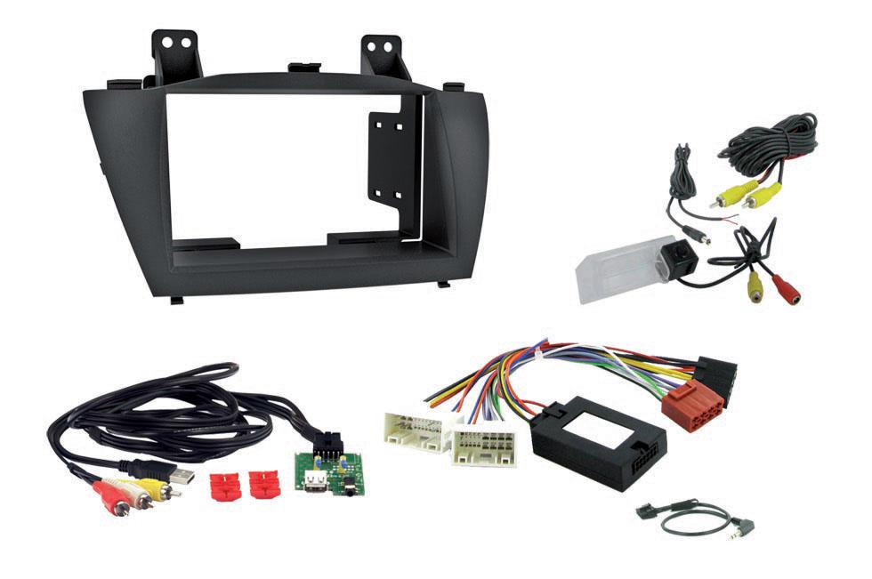 ccessori uto per Hyundai IX35 Kit installazione completo per Clarion Componenti: - Mascherina 2DIN - Interfaccia comandi al volante - Cavo radio Clarion - Interfaccia recupero UX-IN/USB (4 poli /V) -