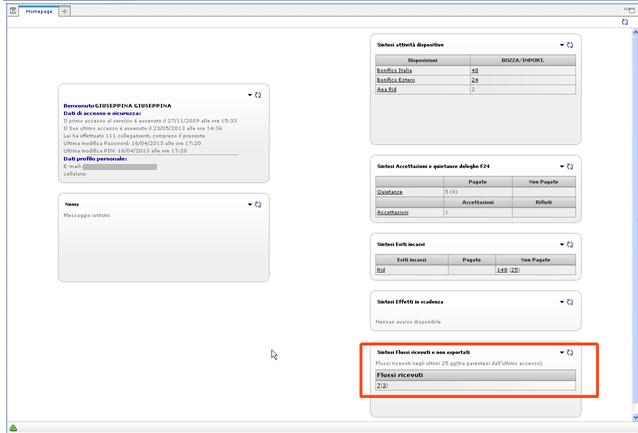 7.2. POZZETTO La struttura dell Home Page può essere integrata con il Pozzetto, una comoda To Do List che consente di monitorare le attività dispositive non completate e riassumere gli esiti