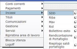 13.3. SEPA DIRECT DEBIT (SDD) 13.3.1 Elenco Distinte / Disposizioni Descrizione: Tale pagina permette agli utenti di visualizzare la movimentazione relativa alle disposizioni di incasso SDD - SEPA