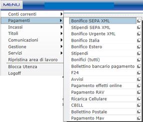 12. PAGAMENTI 12.1. BONIFICO SEPA XML 12.1.1 Elenco Distinte / Disposizioni Descrizione: Tale pagina consente di visualizzare l elenco delle distinte di Bonifici SEPA XML già inserite dall utente.