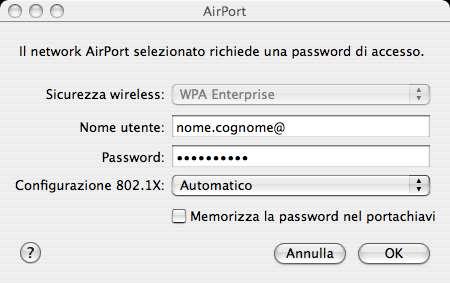 unibo.it per il PERSONALE dell Università studio.unibo.it per gli STUDENTI dell Università Sicurezza wireless: WPA2 Enterprise Nome utente: di solito corrisponde a nome.cognome@unibo.