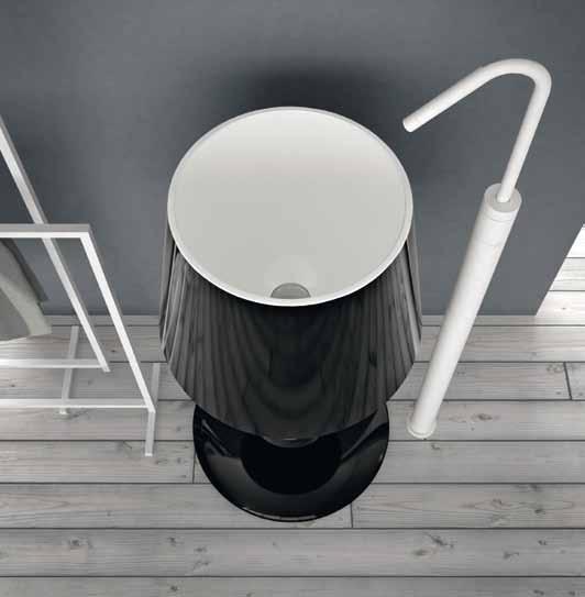 L3450 Light lavabo centrostanza in Livingtec 44 x 44 h. 90 freestanding washbasin in Livingtec 44 x 44 h. 90 sistema illuminazione led with led lighting system Light.