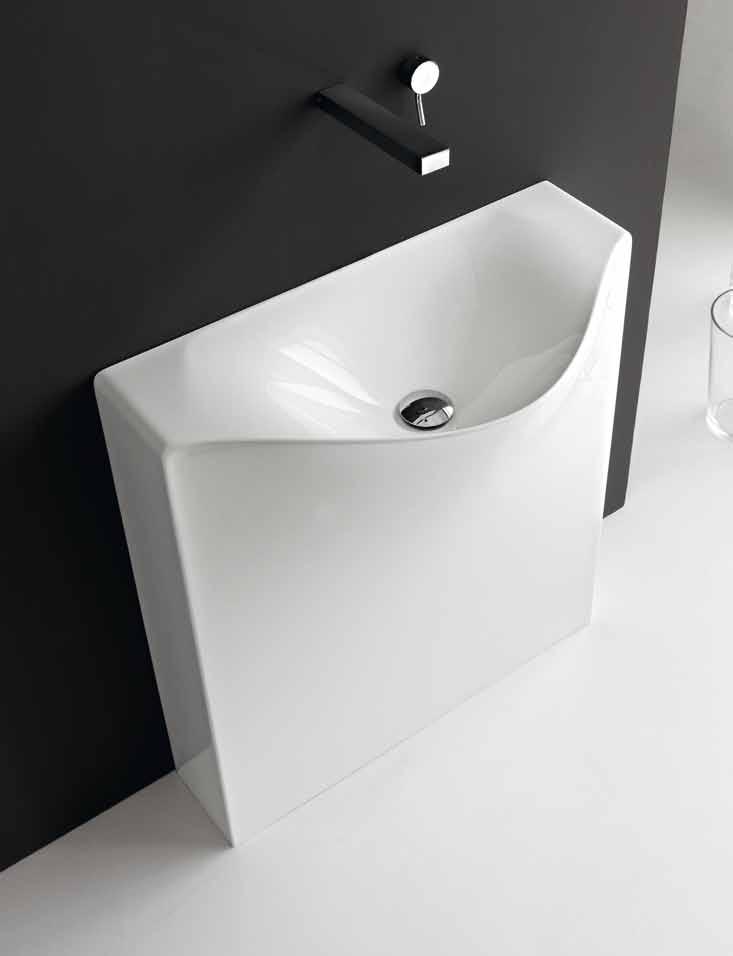 L3600 Back lavabo terra in Livingtec 75 x 37,5 h. 85 back to wall washbasin in Livingtec 75 x 37,5 h. 85 Back.