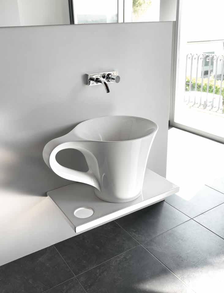 L3730 Cup lavabo appoggio bianco&nero in Livingtec 70 x 50 h.