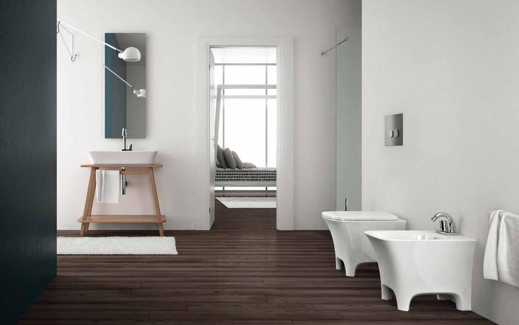 L6803 Cow lavabo sospeso / appoggio 80 80 x 45 wall-hung / countertop washbasin 80 80 x 45 L7030 Trapezio telaio rovere 97 x 53 h.