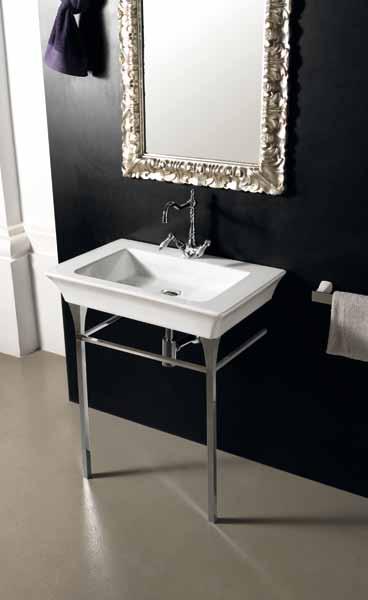 struttura cromata per consolle 74 chromed structure for washbasin 74 Designed by Studio Rapisarda JZ31 Jazz consolle 100 sospeso / appoggio 100 x 48