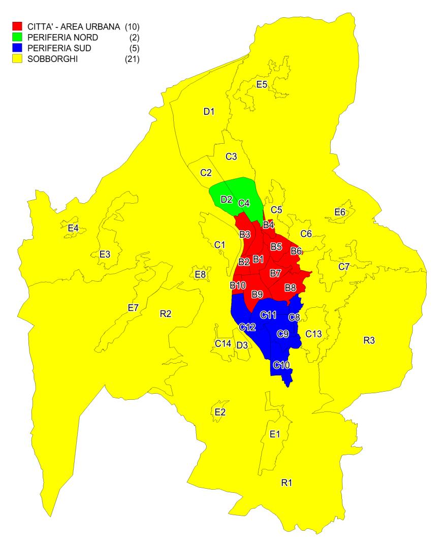 Il comune Trento Figura 4: Macroaree urbane di Trento Tabella 3:, variazione annua e differenziale per macroarea urbana Macroaree urbane Differenziale quotazioni /m 2 Variazione % 2016