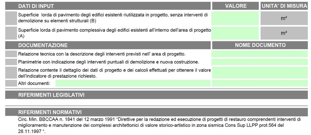 determinare le scale di prestazione e le metodologie di verifica - letteratura tecnica