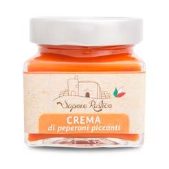 Crema di peperoni piccanti Deliziosa crema di peperoni di prima qualità in olio d oliva o semi, dal sapore piacevolmente piccante.