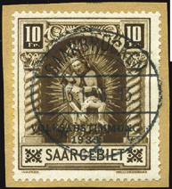 Cat. 65 (U)...15 - Sarre - 1921 - Soprast., n 50/52. Cat. 45 (U).