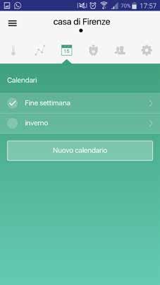 4 - Calendario Il calendario è il modo in cui momit home programma il riscaldamento della vostra casa in base alle proprie abitudini e agli orari.