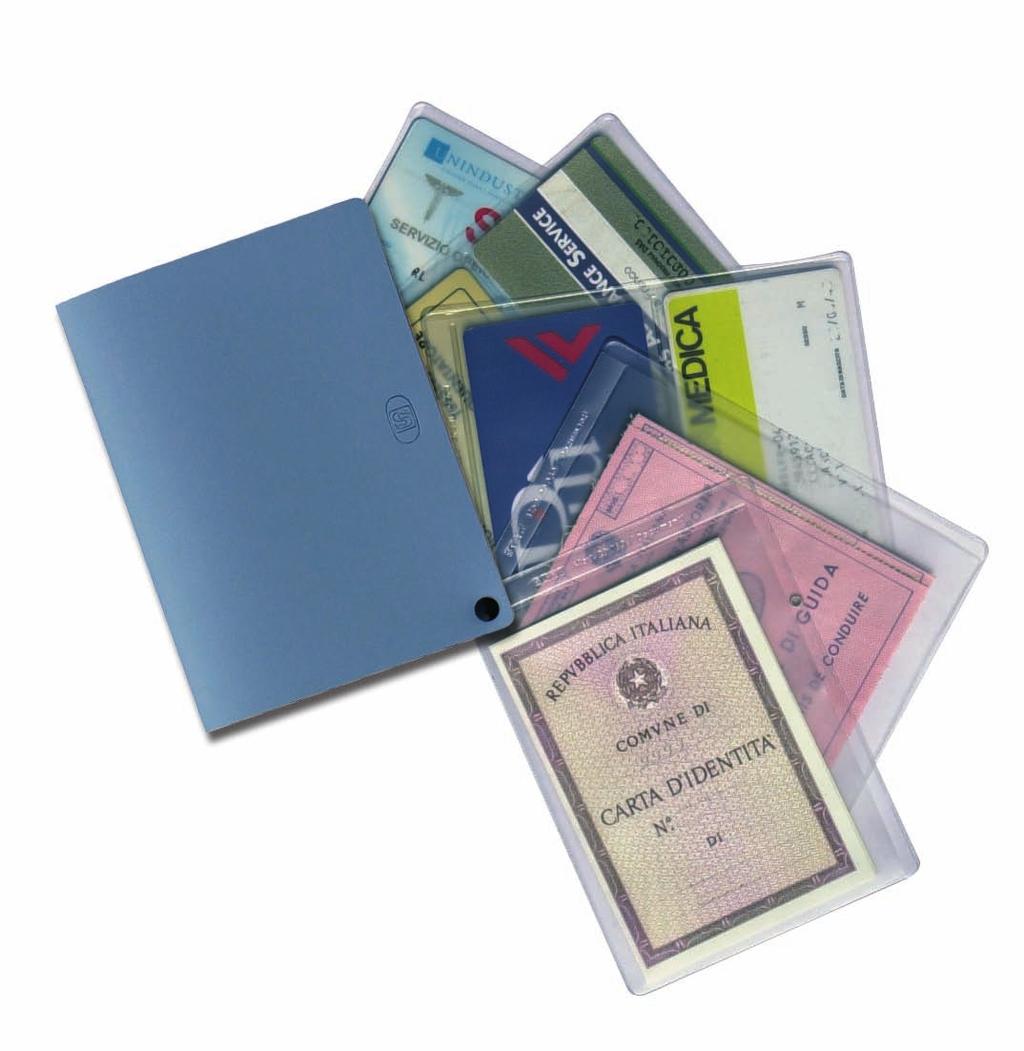PORTA CARDS & PORTA DOCUMENTI ZENYTH D&CARDS porta documenti multiplo con 6 buste in opalineglass - rivetto a due componenti nero -