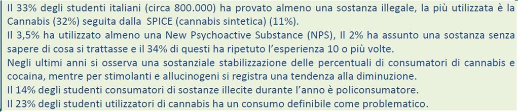 Relazione Annuale al Parlamento 2017 sullo stato delle tossicodipendenze in Italia Aumenta