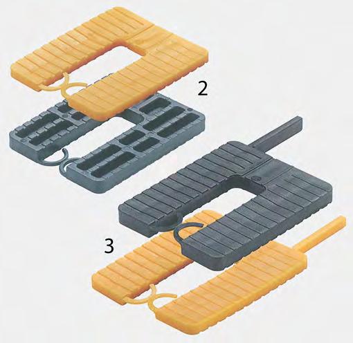 Placchette per allineamento telai tipo e 3 Placchette in polipropilene per allinamento e messa in piombo i telai i ogni genere: porte, finestre, infissi i ogni tipo, costruzioni in ogni materiale.