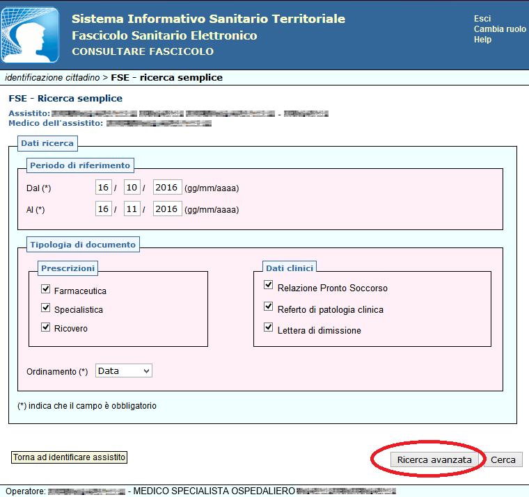 Figura 80 E possibile perfezionare la ricerca di un documento, cliccando su RICERCA AVANZATA, si aprirà la sezione IMPOSTAZIONE FILTRI in cui è possibile ricercare un documento: FARMACEUTICO,