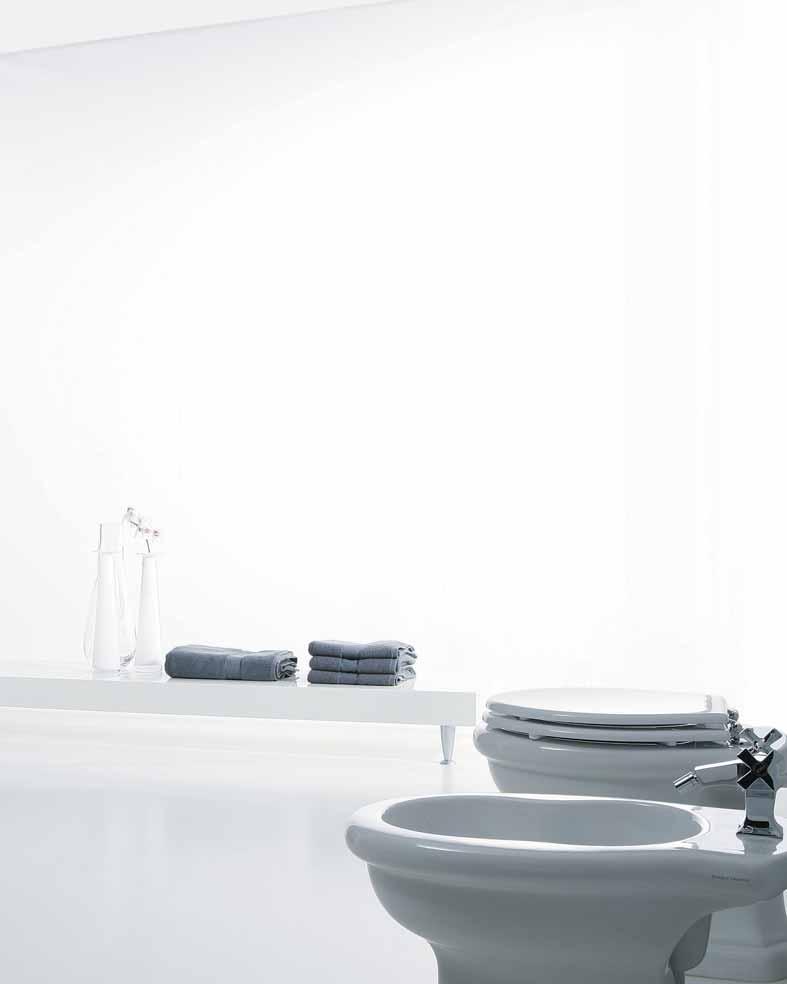 Paolina composition with 70 cm standing washbasin, toilet bowl and bidet.